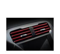 EJUOYO Panel Mandos Consola Central Tira Decorativa Moldeada en Forma de U, Rejillas de ventilación de Aire Acondicionado para Coche, decoración Brillante de Colores(Red)