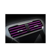 EJUOYO Panel Mandos Consola Central Tira Decorativa Moldeada en Forma de U, Rejillas de ventilación de Aire Acondicionado para Coche, decoración Brillante de Colores(Purple)