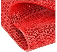 EJvkrbtx Tamaños múltiples de la Estera Antideslizante de la Puerta del Drenaje del PVC del Rojo 5m m Grueso for Las áreas húmedas al Aire Libre Interiores(90cmx300cm)