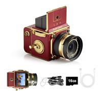 EJXHKNF Cámara digital retro - Mini cámara vintage de apuntar y disparar video 4K FHD 64MP con enfoque automático, cámara de bolsillo pequeña compacta y portátil, tarjeta de 16 GB, regalo para