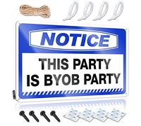 EJXN Letrero de lata divertido para garaje con texto en inglés "Notice This Party Is Byob" (20 x 30 cm)