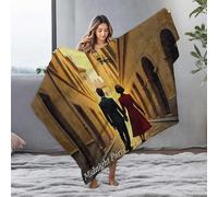 EJXN Manta de felpa romántica Walk In Midnight Paris: A Classic Couple'S Journey, manta de franela grande (125 x 150 cm)