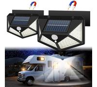 EJYTRVT Luz solar para porche RV - Instalación magnética, luz de sensor activado por movimiento, iluminación LED exterior de caravana, luces de toldo RV para caravanas, remolques, cámpers, quinta