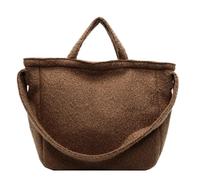 EKalgretrA Bolso De Mano Felpa Informal Moda Invierno 2024, Nuevo Gran Capacidad, Hombro For El Trabajo, Le Paquet Tot Bolso Tote de Peluche(Brown)