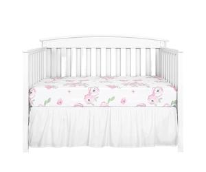 EKalgretrA Faldones de Cama para Cuna Falda de Cama for Cuna, Accesorio de guardería con Volantes, sábanas Superiores Blancas, Colcha for niños y niñas(White,71x 132 x 36 cm)