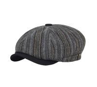 EKalgretrA Gorra Plana Hombre Otoño Invierno Lana Newsboy Cap Hombres Mujeres Casual Boina Sombreros Octogonal Sombrero Detective Retro Conductor Gorra Plana(Gray)
