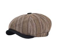 EKalgretrA Gorra Plana Hombre Otoño Invierno Lana Newsboy Cap Hombres Mujeres Casual Boina Sombreros Octogonal Sombrero Detective Retro Conductor Gorra Plana(Khaki)