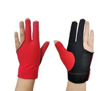 EKalgretrA Guante Billar Guantes De Billar Tres Dedos Profesional Transpirable Delgado Accesorios Snooker(Red)