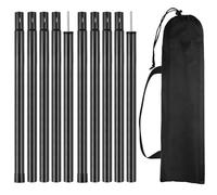 EKalgretrA Postes for Carpas, Postes for Acampar, toldos, refugios, Velas solares, Lonas Postes de Soporte para Toldos(Black 54-205CM)