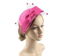 EKalgretrA Sombrero De Boda Sombrero fascinador con Lazo, Diadema de Malla Plumas for Mujer Clip, for Novia, Boda, cóctel, Fiesta té(1)