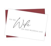 EKalgretrA Tarjeta Boda 1 Set To My Wife On Our Wedding Day Card, Elegant Greeting Including Envelope,Blank Inside