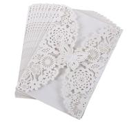 EKalgretrA Tarjeta Boda 10pcs Wedding Invitation Card Flower Bithday Cards Invitations Laser Cut Party(White)