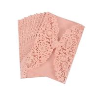 EKalgretrA Tarjeta Boda 10pcs Wedding Invitation Card Flower Bithday Cards Invitations Laser Cut Party(Pink)