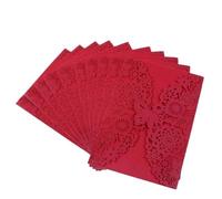 EKalgretrA Tarjeta Boda 10pcs Wedding Invitation Card Flower Bithday Cards Invitations Laser Cut Party(Red)