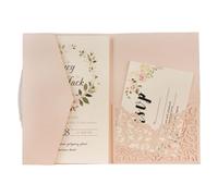 EKalgretrA Tarjeta Boda 1pcs Fold Wedding Invitation Card Greeting Invite With Envelope(Color 7)