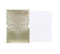 EKalgretrA Tarjeta Boda 25/50Pcs Glitter Paper Wedding Invitations Card Lace Birthday Mariage Party Decoration(Color 18,25pcs)