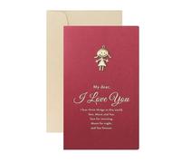 EKalgretrA Tarjeta Boda Love Postcard Wedding Birthday Anniversary For Couples Valentines Day Gift Card With Envelope(Red Girl)