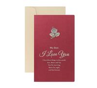 EKalgretrA Tarjeta Boda Love Postcard Wedding Birthday Anniversary For Couples Valentines Day Gift Card With Envelope(Red Flower)