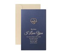 EKalgretrA Tarjeta Boda Love Postcard Wedding Birthday Anniversary For Couples Valentines Day Gift Card With Envelope(Blue Heart)