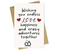 EKalgretrA Tarjeta Boda Wedding Congratulation Card, Bridal Shower, Engagement for Bride and Groom(Gold)