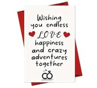 EKalgretrA Tarjeta Boda Wedding Congratulation Card, Bridal Shower, Engagement for Bride and Groom(Red)