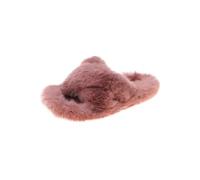 EKalgretrA Zapatillas Esponjosas Cruzadas Zapatillas de Piel Gruesa una Palabra, Zapatillas Doble, Zapatos Informales algodón for el hogar for Mujer, Planas Felpa con Tiras Cruzadas(Pink,36 EU)