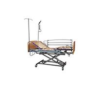 ekamia - Cama Articulada Geriátrica de Hospital Eléctrica con Carro Elevador, Cabecero, Piecero, Barandilla, Agarrador y Porta Gotero - 105cm x 190cm