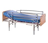 ekamia - Cama Articulada Geriátrica de Hospital Eléctrica con Colchón Sanitario HR, Patas Regulables, Cabecero, Piecero y Barandilla - 105cm x 190cm