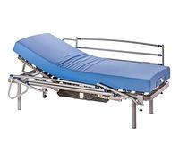 ekamia - ERIS Cama Articulada Eléctrica + Colchón Sanitario HR + Barandillas y Patas de 35cm - 105cm x 190cm, Mando inalámbrico