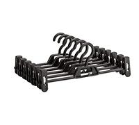 EKAYG Perchas de plástico para Ropa de Carga Fuerte, Perchas para Pantalones, Perchas para Pantalones Antideslizantes, Perchas para Pantalones Que ahorran Espacio con Pinzas, tamaño Ajustable
