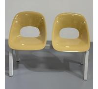 EKDJSN Bancos for Sala de Espera, Bancos for Exteriores, Asientos de Plástico for Recepción de Invitados for Centros Comerciales y Cafeterías, Muebles Decorativos Silla de Espera(Yellow B,2-Seat)