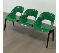 EKDJSN Bancos for Sala de Espera, Bancos for Exteriores, Asientos de Plástico for Recepción de Invitados for Centros Comerciales y Cafeterías, Muebles Decorativos Silla de Espera(Green A,3-Seat)