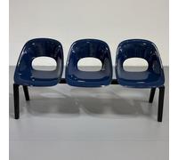 EKDJSN Bancos for Sala de Espera, Bancos for Exteriores, Asientos de Plástico for Recepción de Invitados for Centros Comerciales y Cafeterías, Muebles Decorativos Silla de Espera(Blue A,3-Seat)