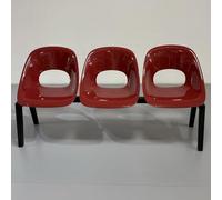 EKDJSN Bancos for Sala de Espera, Bancos for Exteriores, Asientos de Plástico for Recepción de Invitados for Centros Comerciales y Cafeterías, Muebles Decorativos Silla de Espera(Red A,3-Seat)