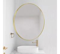 EKDJSN Espejo de Esquina de Pared, Espejo Redondo for Baño, Espejos Giratorios con Marco de Metal y Brazo Extensible Giratorio, Espejos de Tocador, Colgantes o Inclinados(Gold,70cm/27.6in)