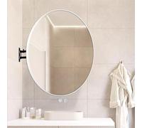 EKDJSN Espejo de Esquina de Pared, Espejo Redondo for Baño, Espejos Giratorios con Marco de Metal y Brazo Extensible Giratorio, Espejos de Tocador, Colgantes o Inclinados(Wit,70cm/27.6in)