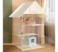EKDJSN Recintos For Gatos, Parque Infantil para Gatos de Bricolaje for Interiores for Animales pequeños, Jaula Gatos Grande Desmontable con 4 Ruedas, Parque Infantil for Mascotas Jaula for 1-3 Gatos (