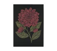 Ekelund Linneväveri Paño de cocina Dahlia 48x70 cm Rojo-negro-verde