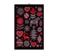 Ekelund Linneväveri Paño de cocina Julnatt negro. 48x70 cm