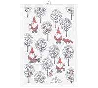 Ekelund Linneväveri Paño de cocina Tomteliv 35x50 cm gris-rojo