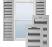 Ekena Millwork Lifetime Vinyl LL1S12X03100PG - Persianas de Vinilo estándar Tipo Catedral, persianas de Vinilo con Listones Abiertos, con Tornillos a Juego (por par), 12 Pulgadas de Ancho x 31