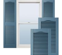Ekena Millwork Lifetime Vinyl LL1S12X04300CB - Persianas de Vinilo estándar Tipo Catedral Superior, persianas de Vinilo con Listones Abiertos, con Tornillos a Juego (por par), 12 Pulgadas de Ancho x