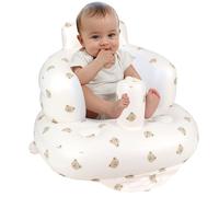 EKEPE Asiento Hinchable con Ventosas para Bebés de 3 Meses y Mayores, Asientos de Suelo para Bebés Sentados con Bomba de Aire Incorporada, Silla Hinchable para Bebés - Cabeza de Oso
