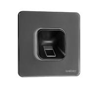 EKEY 203704 Set de Lector de Huellas xLine Negro con Marco de Cristal Negro, centralita, Solución de Acceso biométrica para Montaje Empotrado, 0,4 W, 12-24 V, Lector de Huellas Negro