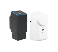 EKEY UNO 200024 Lector de huellas con batería recargable y eqiva BLUETOOTH® Smart Accionamiento de cerradura, Set de reequipamiento con batería recargable para todas las puertas usuales, negro