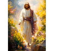 EKEYR Lienzo de Jesús cristiano para pared, póster negro de la mano de Jesús Dios caminando, baño, sol, bautizo, sala de estar, pasillo, dormitorio, baño, sin marco, 12 x 16 pulgadas