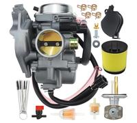 EKFBQBGW 0470-448 Carburetor Fit for Arctic Cat 250 300 2x4 4x4 RED GREEN 2001-2005 ATV Carb Replace 0470-427 with Air Filter & Fuel Valve Petcock EKFBQBGW
