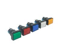 EKFBQBGW 16mm Rectangular Power Push Button Switch with Lamp LA16-J-11D Self Reset Momentary Latching Fixed Lock 5 Pins LA16-J-11S Reset Momentary Latching(Blue,Latching 220V) EKFBQBGW