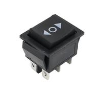 EKFBQBGW 1PCS KCD4 Black Rocker Switch Power Switch ON-Off-ON 3 Position 6 Pins The Arrow is Reset 16A 250VAC/ 20A 125VAC(Reset) EKFBQBGW