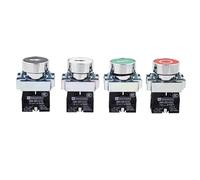 EKFBQBGW 22mm Symbol Momentary Reset Pressing Push Button Switch 10A 1NO 1NC Start Stop Black/White Arrow XB2 Series(Green Start) EKFBQBGW